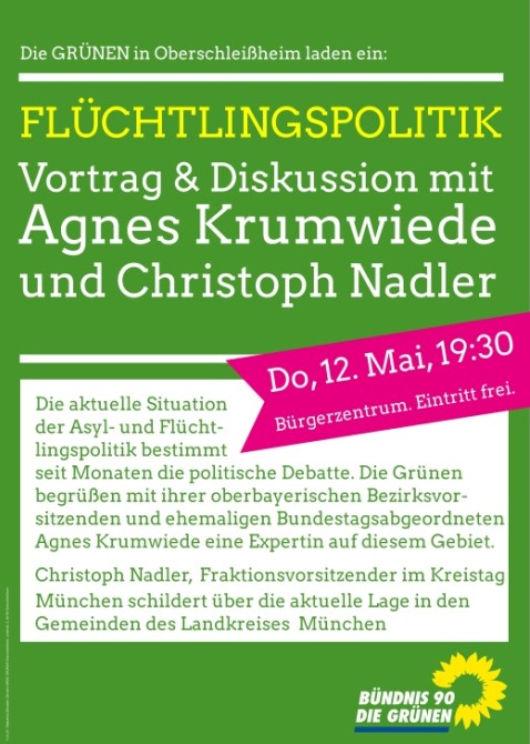 Flüchtlingspolitik, Vortrag und Diskussion mit Agnes Krumwiede und Christoph Nadler